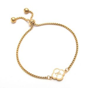 COPY - Letter K initial clover bracelet